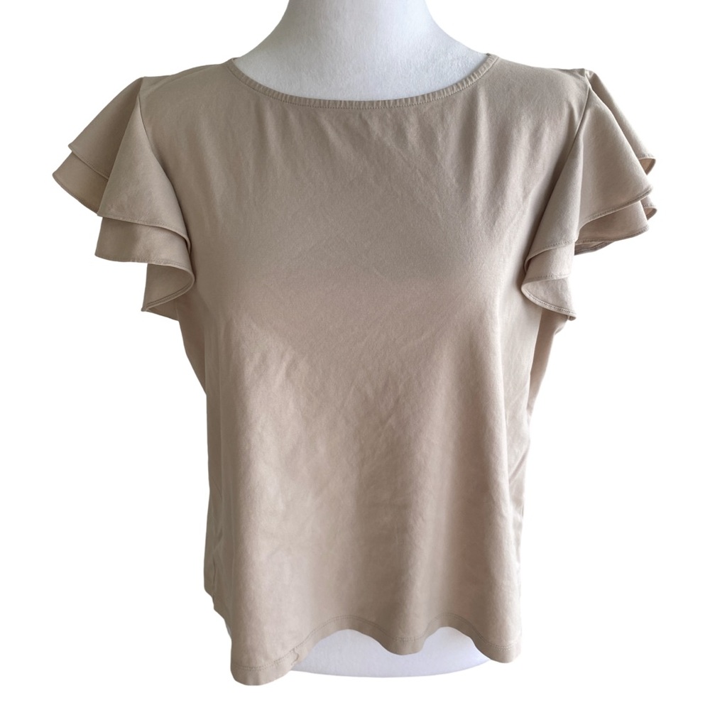 ANTONIO MELANI Cream Ruffle Blouse